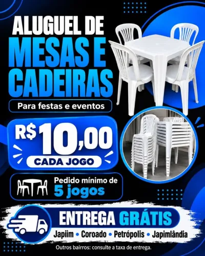 Mesas e cadeiras