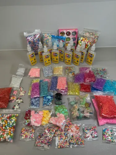 Super kit de slime/ artesanato com glitter, bolinhas de isopor