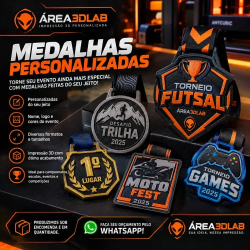 ? MEDALHAS PERSONALIZADAS EM 3D ?