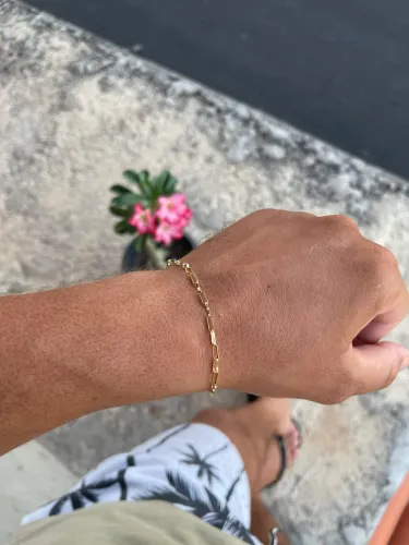 Pulseira tijolinho ouro 18k