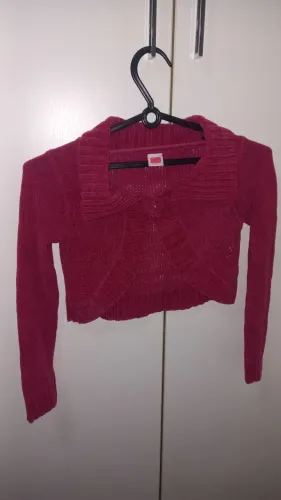 Casaco bolero menina rosa pink tamanho 6