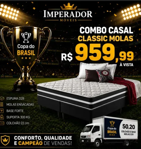Cama  + colchão molas ensacadas casal