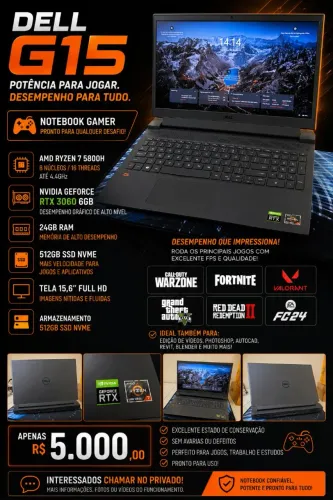 Notebook Game Dell G15
