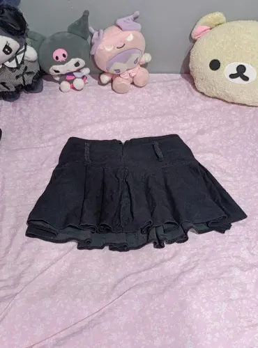 Minissaia preta emo gótica StreetBr