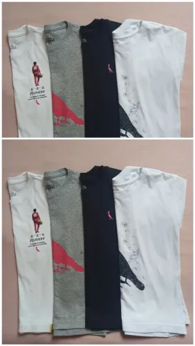 4 camisetas infantil Reserva , duas número 4 e duas número 6 e chinelo número 30 Reserva .