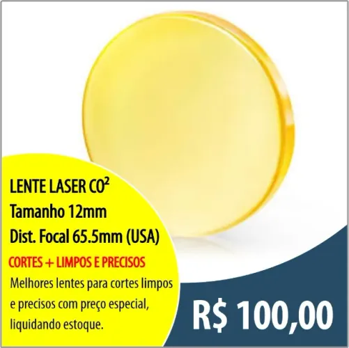 Lente CDV (USA) Laser Co2 12mm- Focal de 63.5mm