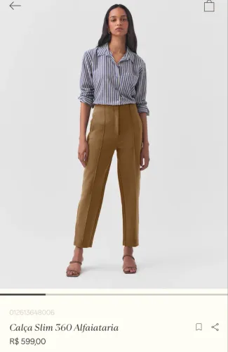 Calça slim alfaiataria SHOULDER 