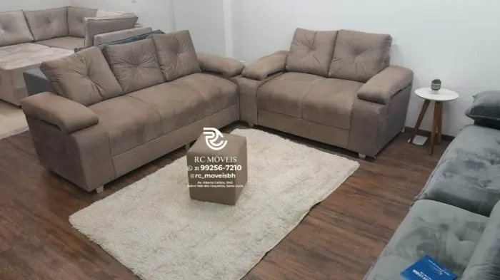 Sofá 2 e 3 pessoas Suede de qualidade D33 Braço Fofão Confortável Direto da Fábrica