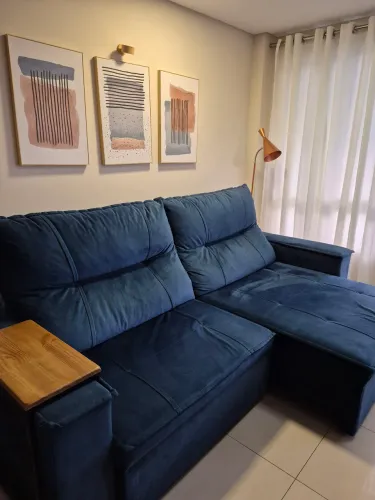 Sofá retrátil e inclinável AZUL - USADO em perfeito estado