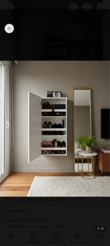 Sapateira Suspensa Em Mdf 15mm Com Porta Branco Organizador