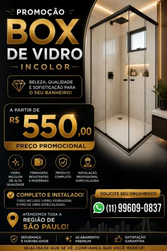 Box vidro incolor partir de 550