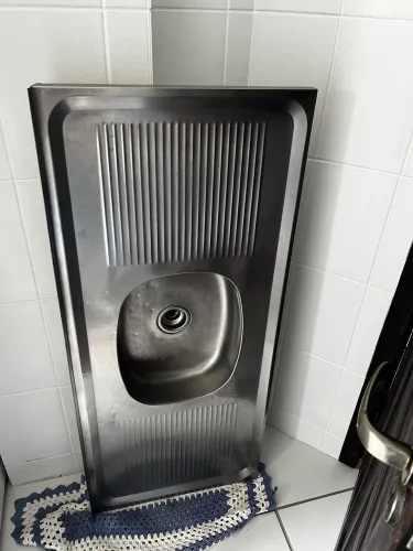 Pia inox concretada