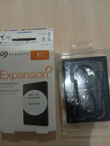 HD Externo 1TB Seagate Expansion Slim USB 3.0 Novo Na Caixa.