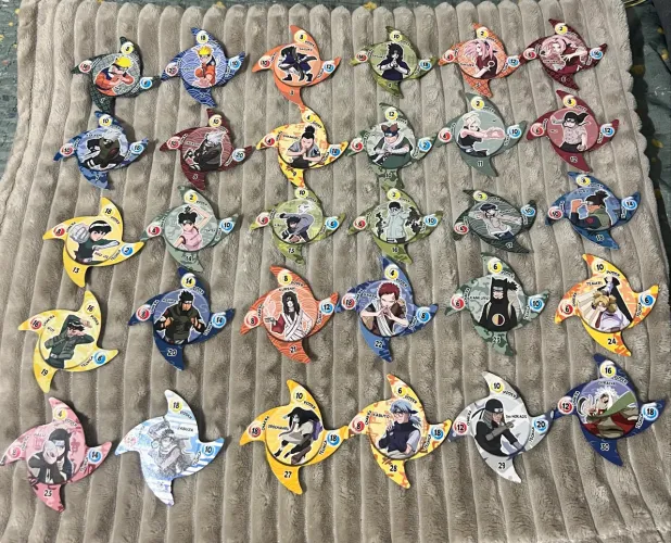 Naruto Shuriken Elma chips Coleção Completa l