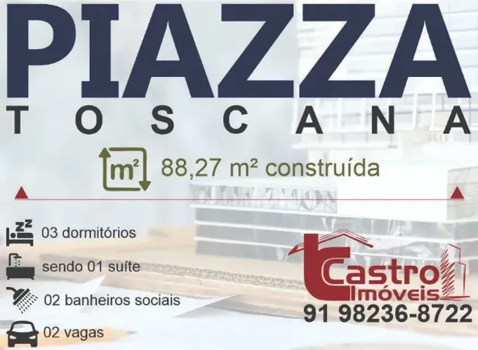 Vendo no PIAZZA TOSCANA. Apto de 3/4 com 1 suíte. 2 vagas. Semimobiliado. C013