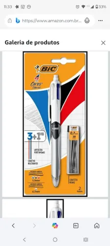 Caneta bic 3 cores + 1 lapiseira