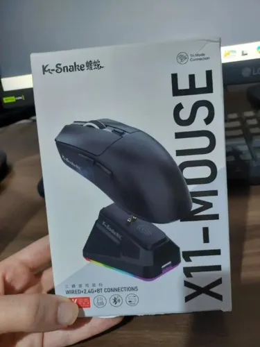 Mouse Gamer X11 Preto K-Snake com Dock de Carregamento (NOVO)