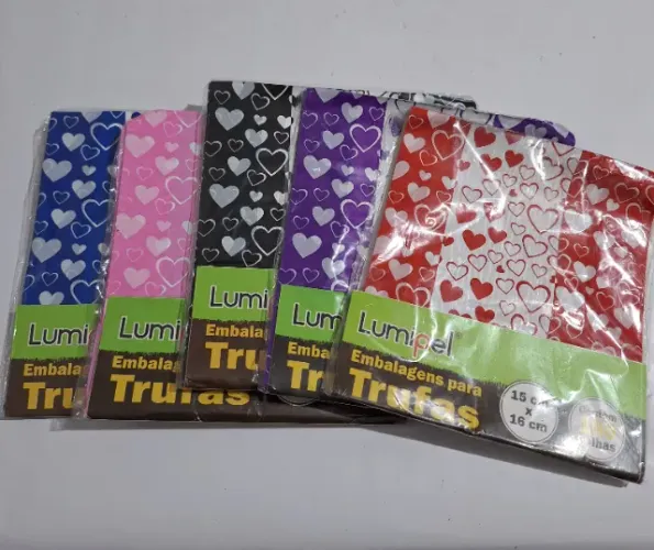 500 Embalagens para Trufas e Bombons 15x16 - Colorido para Chocolates