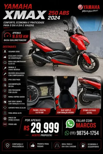 YAMAHA XMAX 250 ABS<br>APENAS 9.619 KM