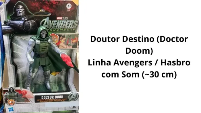 Doutor Destino (Doctor Doom) Linha Avengers / Hasbro com Som (~30 cm)