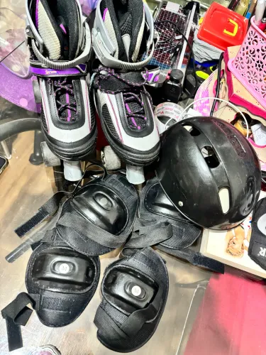 Patins Inline Bel Sports Roller Clássico Top ABEC-5 + Kit de Proteção