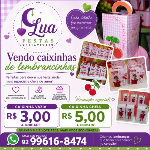 PROMOÇÃO LEMBRANCINHAS PARA FESTA INFANTIL 