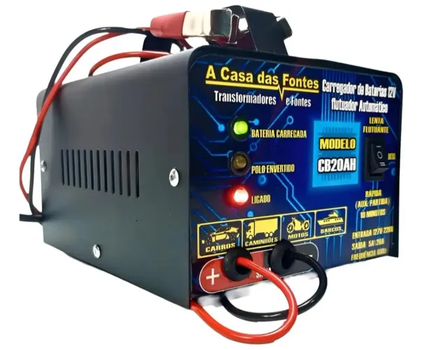 Carregador De Bateria Casa Das Fontes Cbl 20a 14v 60w Preto