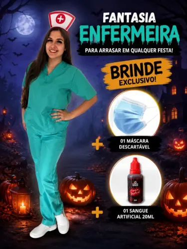 Fantasia Enfermeira Centro Cirúrgico Halloween