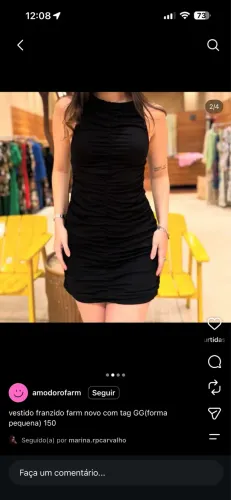 Vestido franzido farm