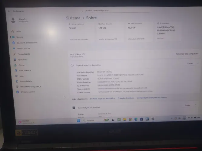Notebook Acer Aspire