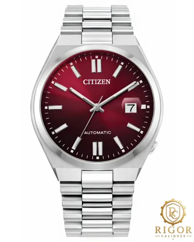 Relógio Citizen Tsuyosa NJ0150-56W Mostrador Vermelho: Automático, Safira 50m Resistência
