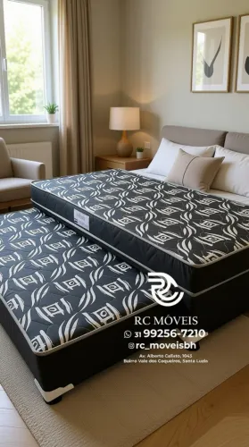 Cama Box Solteiro Bibox 88x1,88 Auxiliar D33 Floral Branco Confortável