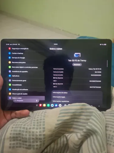 Tab s9 fe 6/128 com caneta s pen original + capa original