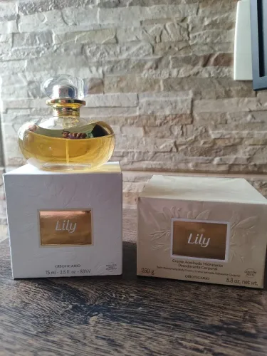kit o boticário lily: eau de parfum 75 ml + creme acetinado hidratante corporal 250 g