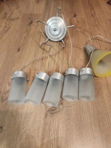 Lustre de Teto 5 Lâmpadas + Luminária Pendente