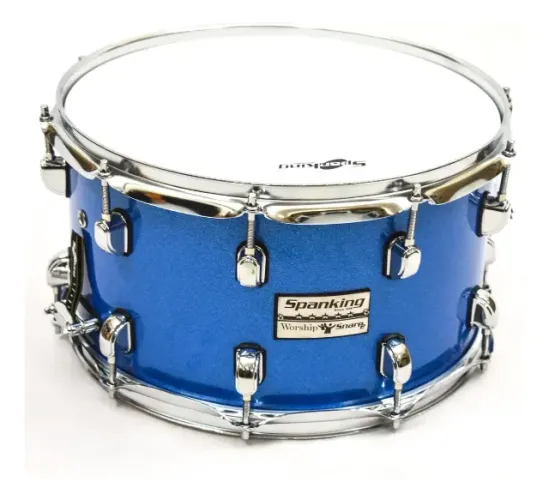 Caixa de Bateria Spanking Worship 14x8 Azul Luz Sparkle com Abafador