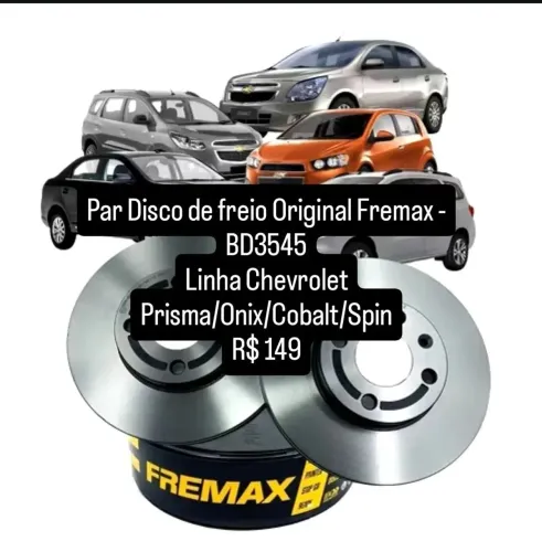 Disco de freio Original Fremax Chevrolet 