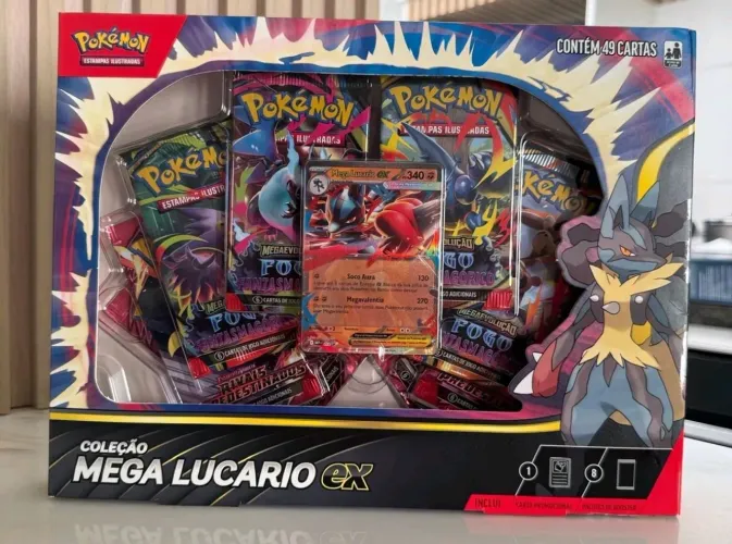Box do mega Lucario de rivais predestinados e fogo fantasmagórico
