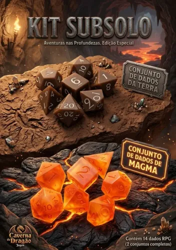 Kit subsolo 2 conjuntos de dados de segunda linha, terra e magma