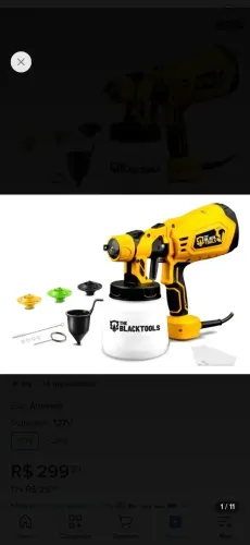 Pistola De Pintura E Pulverizadora Elétrica Portátil Hvlp 1.250l C/5 Bicos
