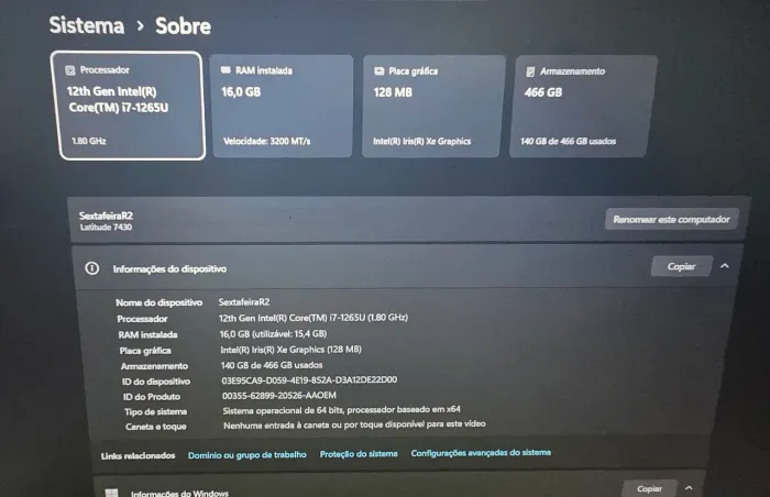 Vendo Notebook Dell i7