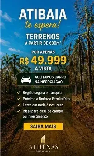 Um pedaço de Atibaia para chamar de seu.