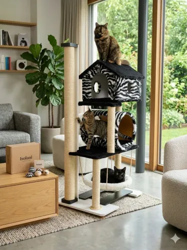 Casinhas com arranhador para gatos