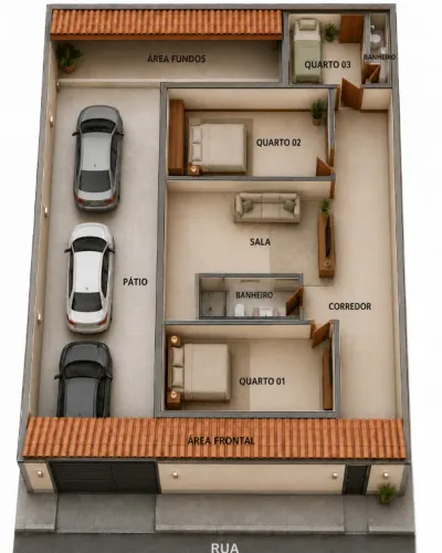 Casa com 3 Quartos para Reforma em Pelotas