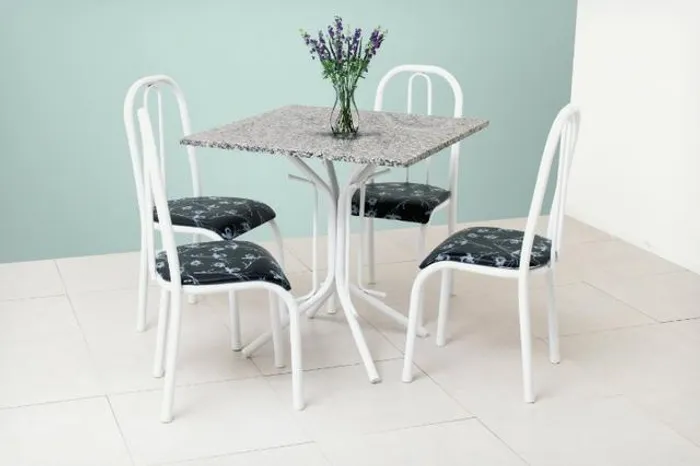 Promoção conjunto de mesa quadrada Grécia com 04 cad = Frete grátis!