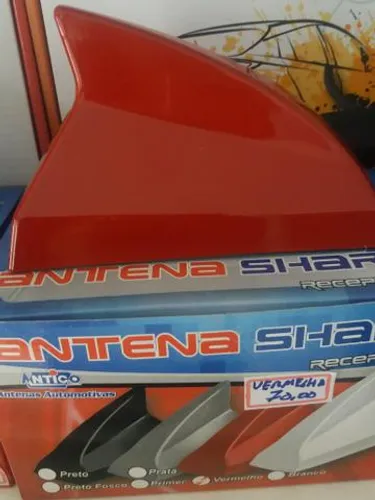 Antena tubarão para teto vermelha