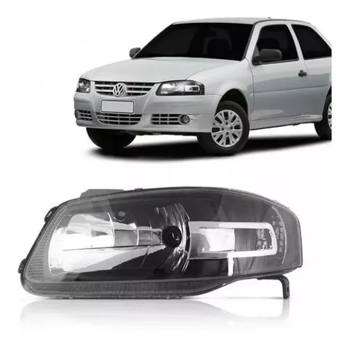 Farol Mascara Negra Preto Gol Parati Saveiro G4 Esquerdo