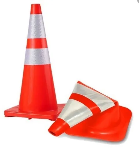Cone 75Cm Flexível Laranja/Branco Refletivo Plastcor