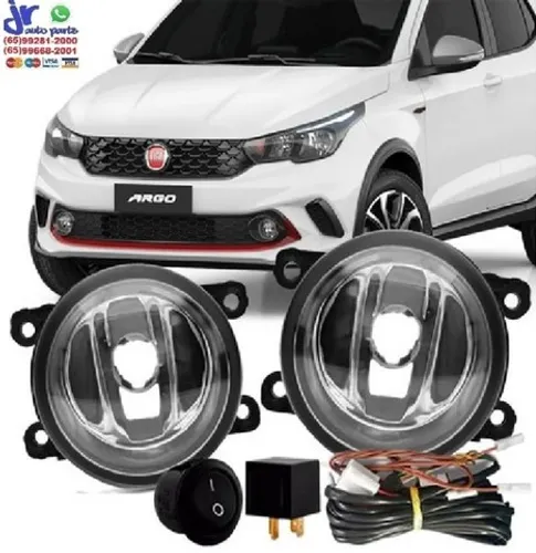 Kit Farol Milha Argo 2017 2018 2019 2020 2021 Auxiliar Neblina