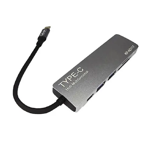 Hub Docking Station 6x1 Adaptador Type C x Cartao SD, Usb 3.1 e Hdmi KP-AD117